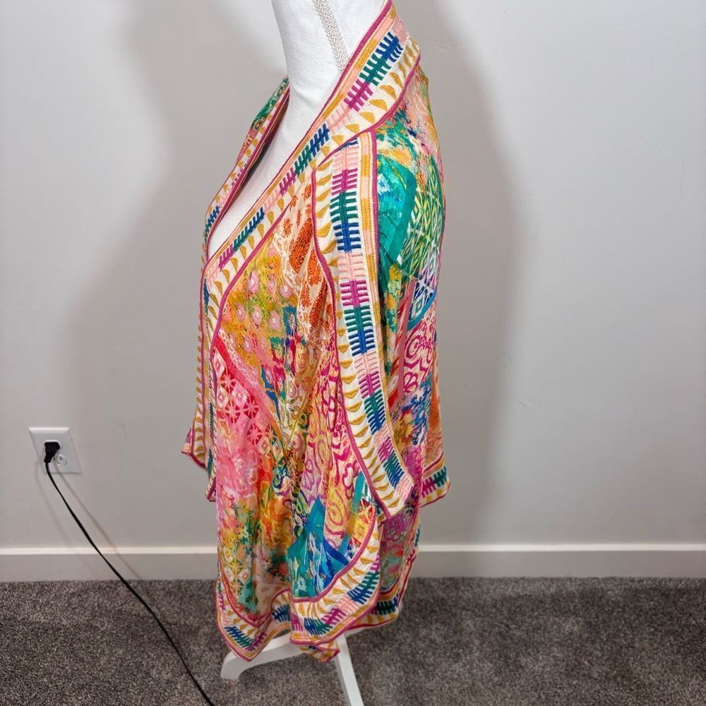 Tolani Raelyn hibiscus Kimono NEW with tags One Size embroidered, abstract, boho - Picture 8 of 15